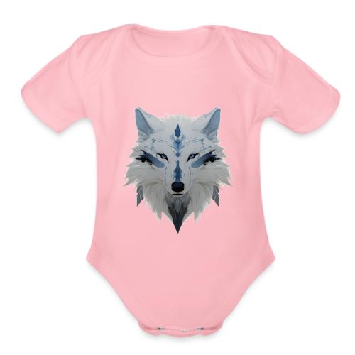Ivory Grace Wolf - Organic Short Sleeve Baby Bodysuit