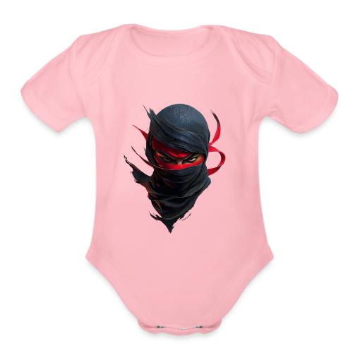 Crimson Stare Ninja - Organic Short Sleeve Baby Bodysuit