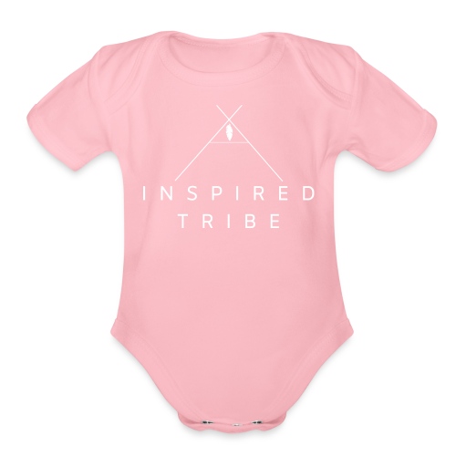 INSPIRED TRIBE WHITE - Organic Short Sleeve Baby Bodysuit