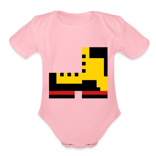 Pixel Boot VECTOR small - Organic Short Sleeve Baby Bodysuit