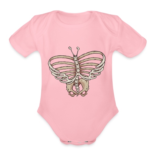Butterfly skeleton - Organic Short Sleeve Baby Bodysuit