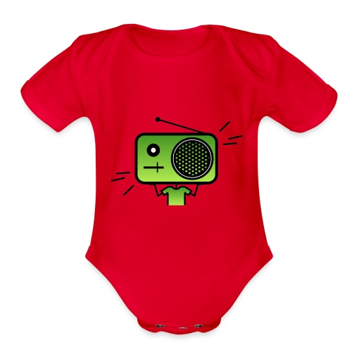 MusiqHead Green Ver 2 - Organic Short Sleeve Baby Bodysuit