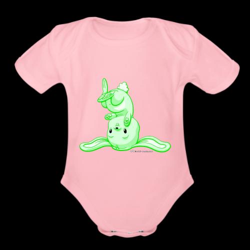 Green Bunny - Organic Short Sleeve Baby Bodysuit