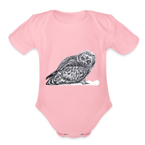 Owl snow - Organic Short Sleeve Baby Bodysuit