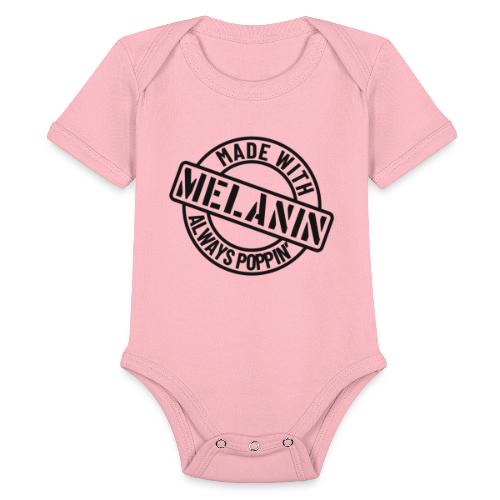 Melanin Poppin' (Black) - Organic Short Sleeve Baby Bodysuit