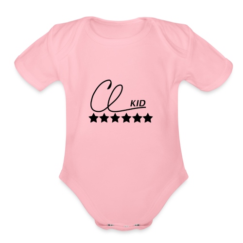 CL KID Logo (Black) - Organic Short Sleeve Baby Bodysuit