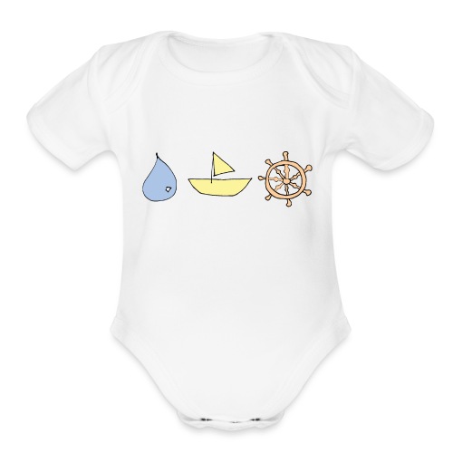 Drop, ship, dharma - Organic Short Sleeve Baby Bodysuit