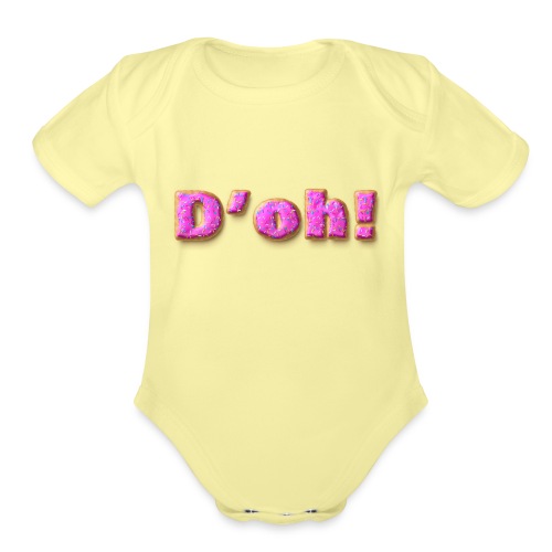 Homer Simpson D'oh! - Organic Short Sleeve Baby Bodysuit