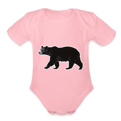 Midnight Black Bear - Organic Short Sleeve Baby Bodysuit