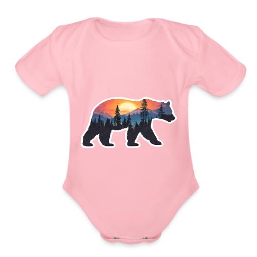 Mountain Spirit Bear - Organic Short Sleeve Baby Bodysuit