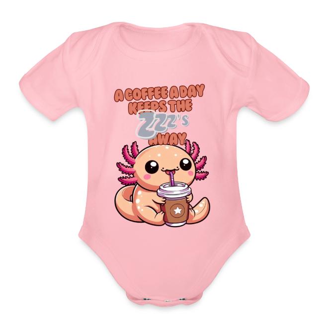 Coffee Drinking Cute Baby Axolotl