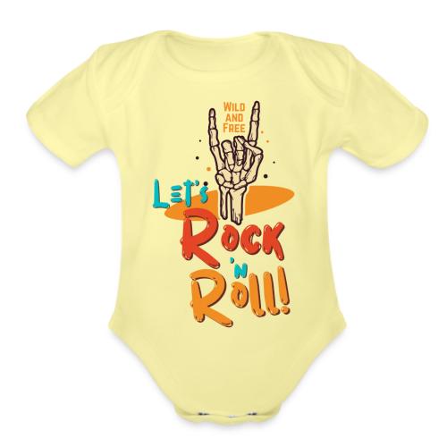 Let's Rock and Roll - Organic Short Sleeve Baby Bodysuit