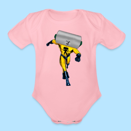 Steamroller Man Comin' At Ya! - Organic Short Sleeve Baby Bodysuit