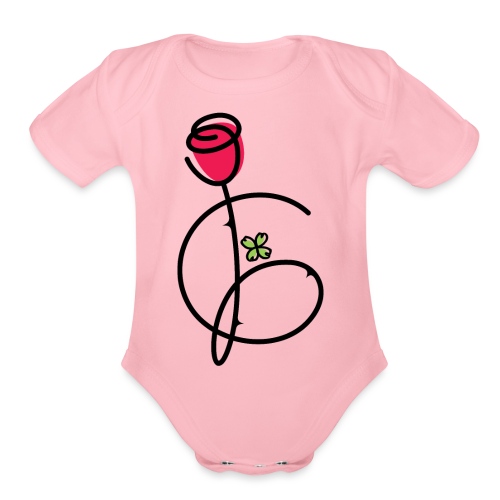 Love and Luck For My Rose - Organic Short Sleeve Baby Bodysuit