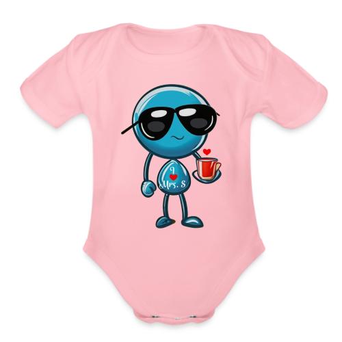 Smoon_I love Mrs S_Blue - Organic Short Sleeve Baby Bodysuit