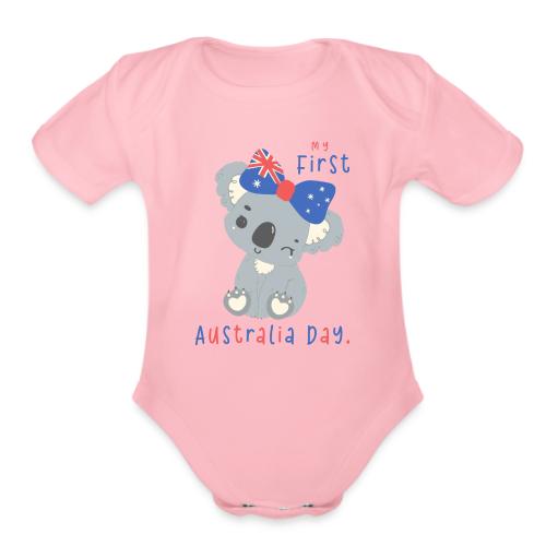 Australia Day Collection - My 1st Australia Day - Organic Short Sleeve Baby Bodysuit