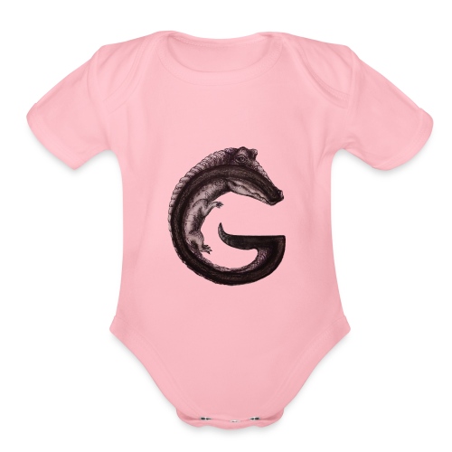 gator transparent BG - Organic Short Sleeve Baby Bodysuit