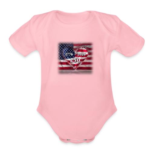 1776-2026 | 250 Years USA - Organic Short Sleeve Baby Bodysuit