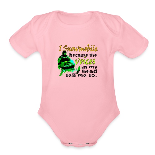 Snowmobile Voices - Organic Short Sleeve Baby Bodysuit