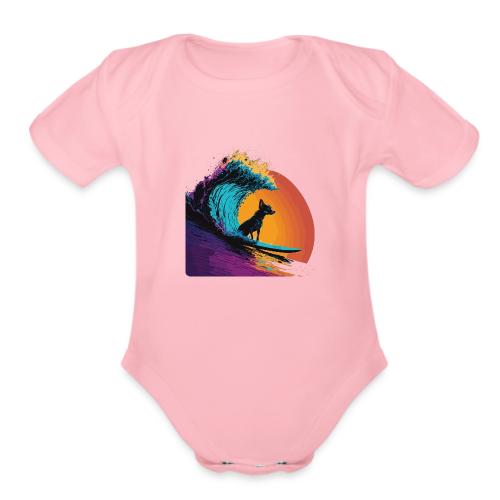 Black Dog Surfing Emerald Wave - Organic Short Sleeve Baby Bodysuit