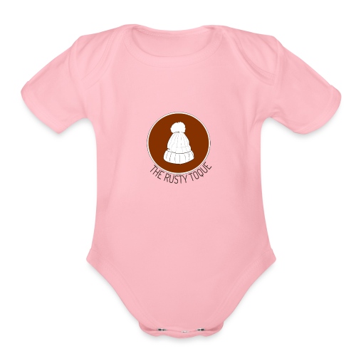 The Rusty Toque Brown Logo 2 - Organic Short Sleeve Baby Bodysuit