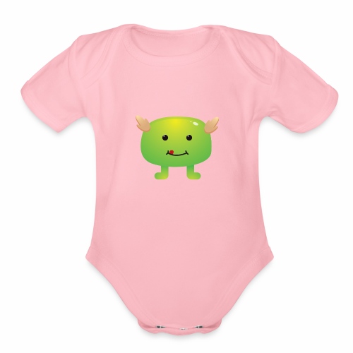 Monster Character 09 - Organic Short Sleeve Baby Bodysuit