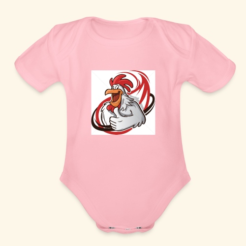 cartoon chicken with a thumbs up 1514989 - Organic Short Sleeve Baby Bodysuit