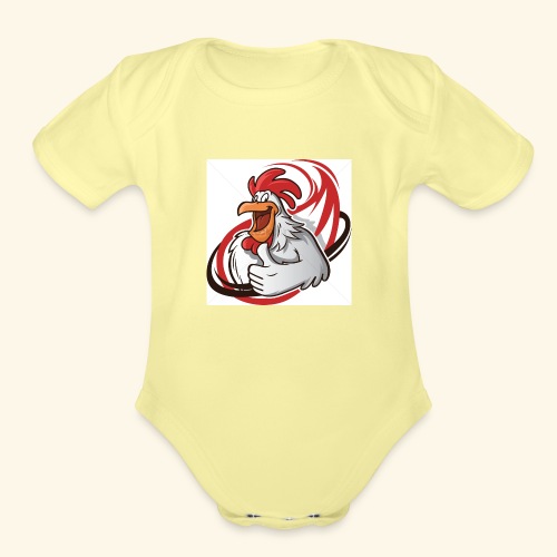 cartoon chicken with a thumbs up 1514989 - Organic Short Sleeve Baby Bodysuit