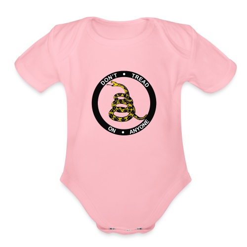 Dont tread on anyone V for Vendetta Quote - Organic Short Sleeve Baby Bodysuit