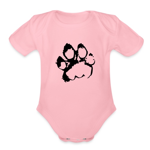 Lion Paw - Black - Organic Short Sleeve Baby Bodysuit