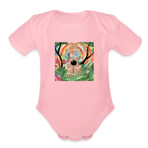 Falling into Jesus' Wonderland - Organic Short Sleeve Baby Bodysuit