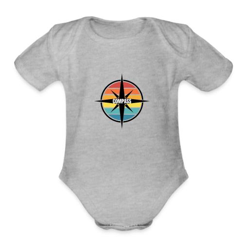 Compass Cooperative Logo - Organic Short Sleeve Baby Bodysuit