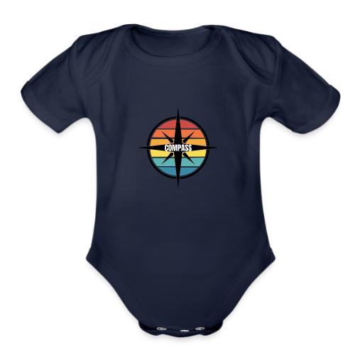 Compass Cooperative Logo - Organic Short Sleeve Baby Bodysuit