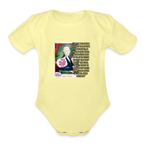 Thomas Jefferson Design - Organic Short Sleeve Baby Bodysuit
