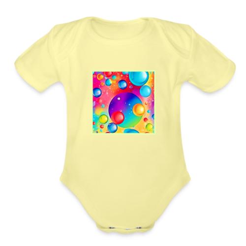 Colorful Sphere Abstract Art - Organic Short Sleeve Baby Bodysuit