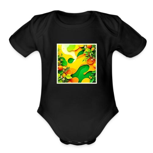 Fresh Citrus Summer Vibes Art - Organic Short Sleeve Baby Bodysuit