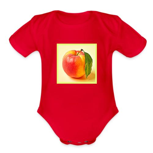 Feel the Fresh Peach Summer Vibe Design - Organic Short Sleeve Baby Bodysuit