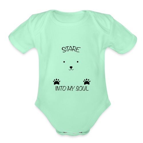 Polar Bear Stare - Organic Short Sleeve Baby Bodysuit