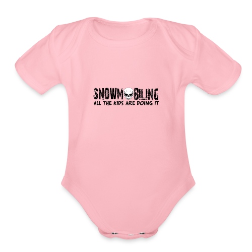 Snowmobiling - All The Kids - Organic Short Sleeve Baby Bodysuit