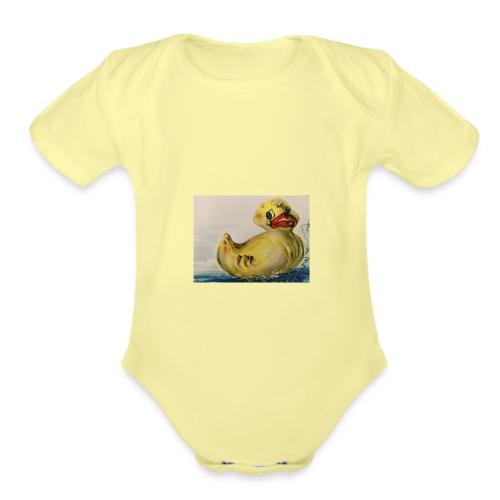 duck tears - Organic Short Sleeve Baby Bodysuit