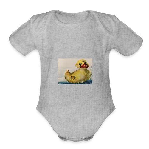 duck tears - Organic Short Sleeve Baby Bodysuit