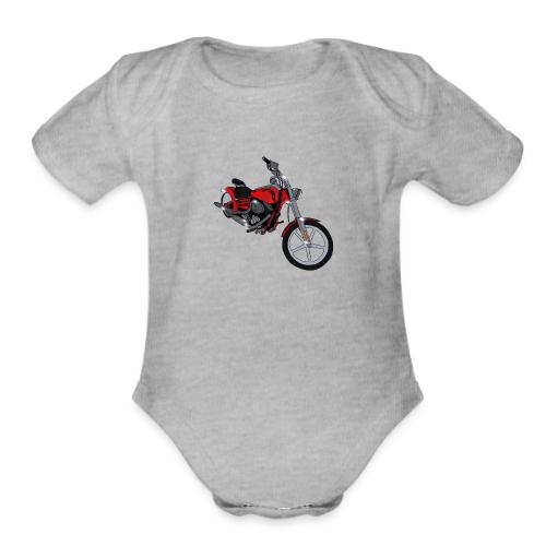 Motorcycle red - Organic Short Sleeve Baby Bodysuit