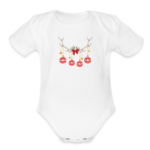 Maga Antlers - Organic Short Sleeve Baby Bodysuit