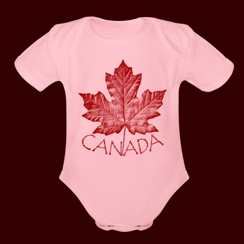 Canada Souvenirs Canadian Maple Leaf Gifts - Organic Short Sleeve Baby Bodysuit