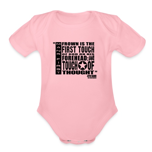 Man First Touch Of God - Organic Short Sleeve Baby Bodysuit