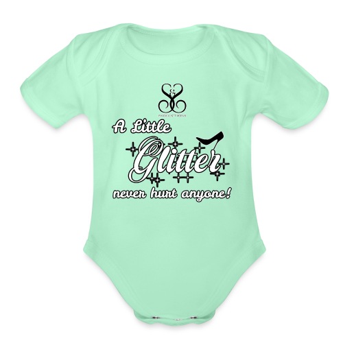 a little glitter - Organic Short Sleeve Baby Bodysuit
