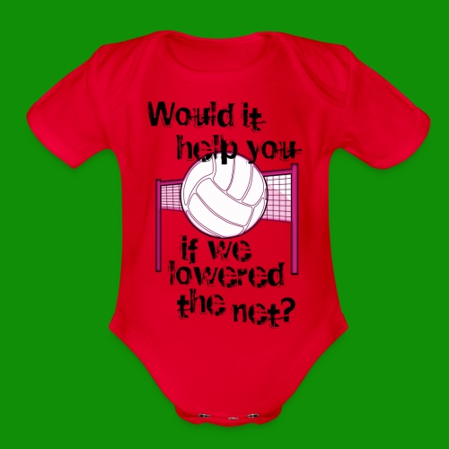 Lower the Net Volleyball - Organic Short Sleeve Baby Bodysuit