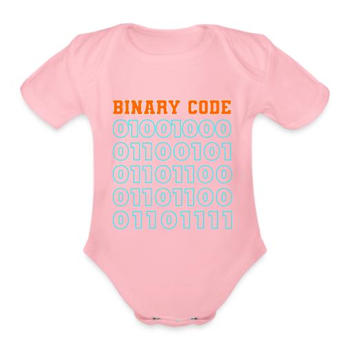Say Hello in Binary code - Organic Short Sleeve Baby Bodysuit