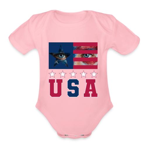 Stars and Vision USA - Organic Short Sleeve Baby Bodysuit