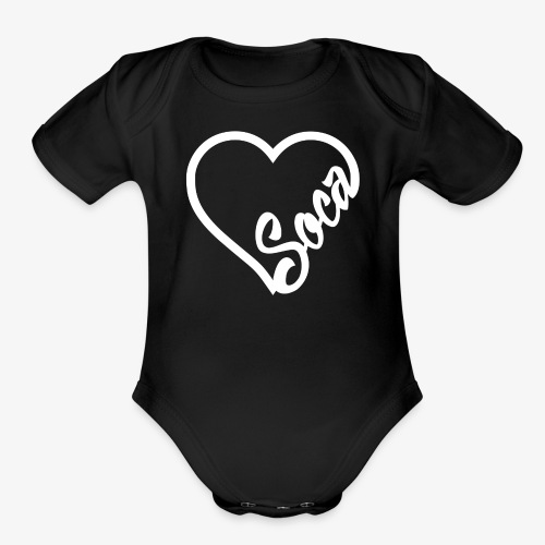 SocaHeart - WHITE - Organic Short Sleeve Baby Bodysuit
